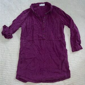 Time and Tru Plum Button-Up Dress